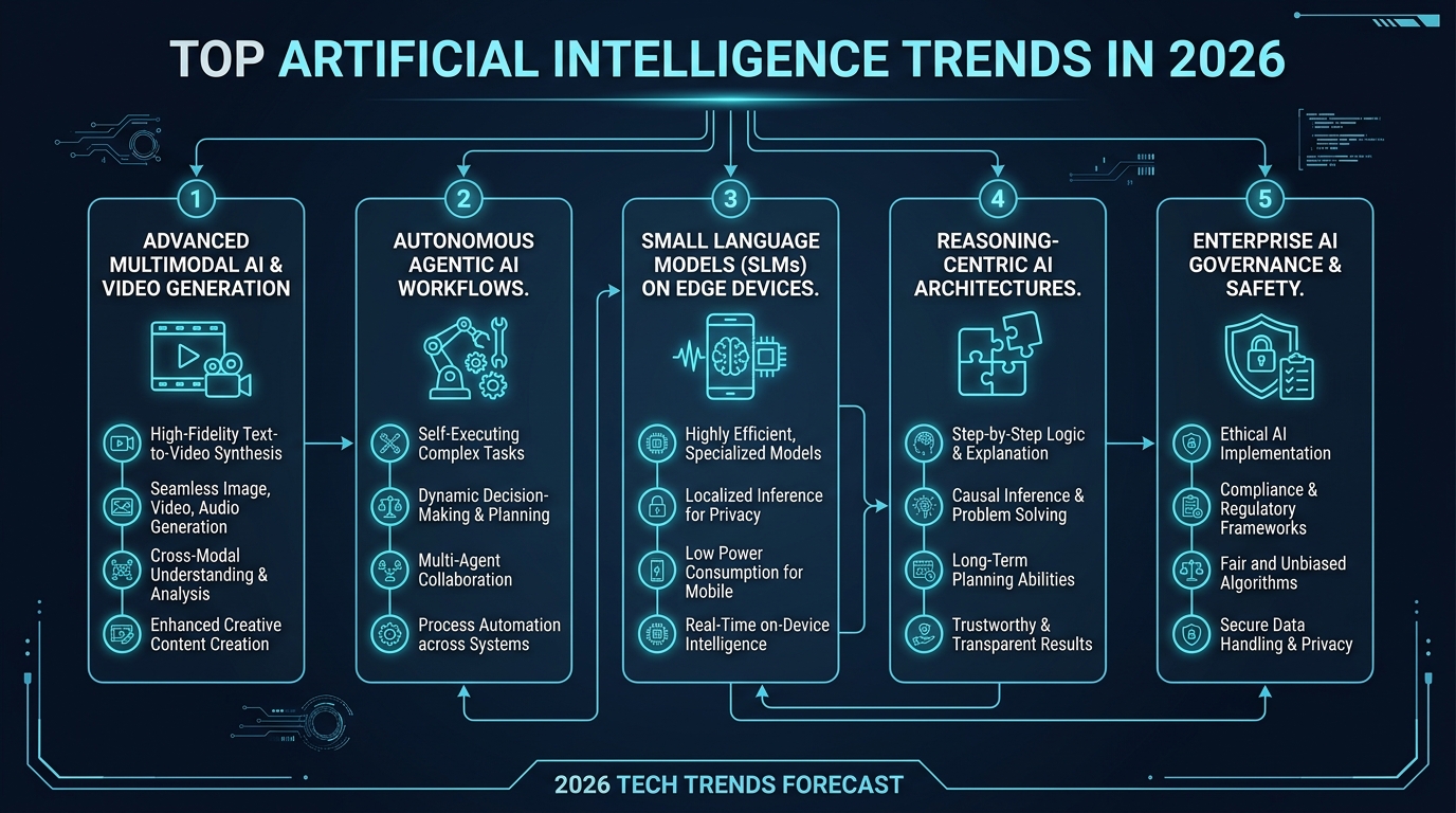 ai trends roadmap and technology adoption milestones infographic 2026