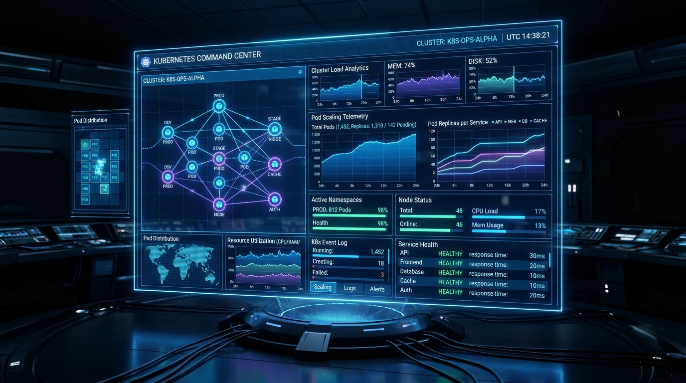 what is kubernetes operations monitoring dashboard and pod scaling metrics