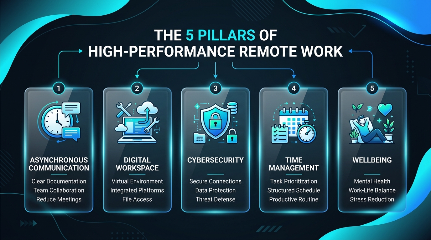 remote work pillars infographic