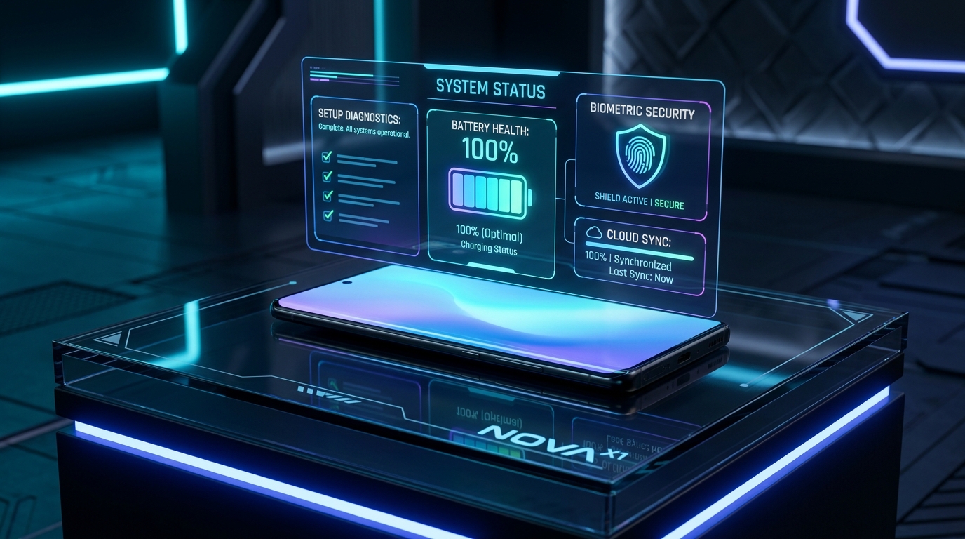 smartphone guide master diagnostics showing battery health and biometric security